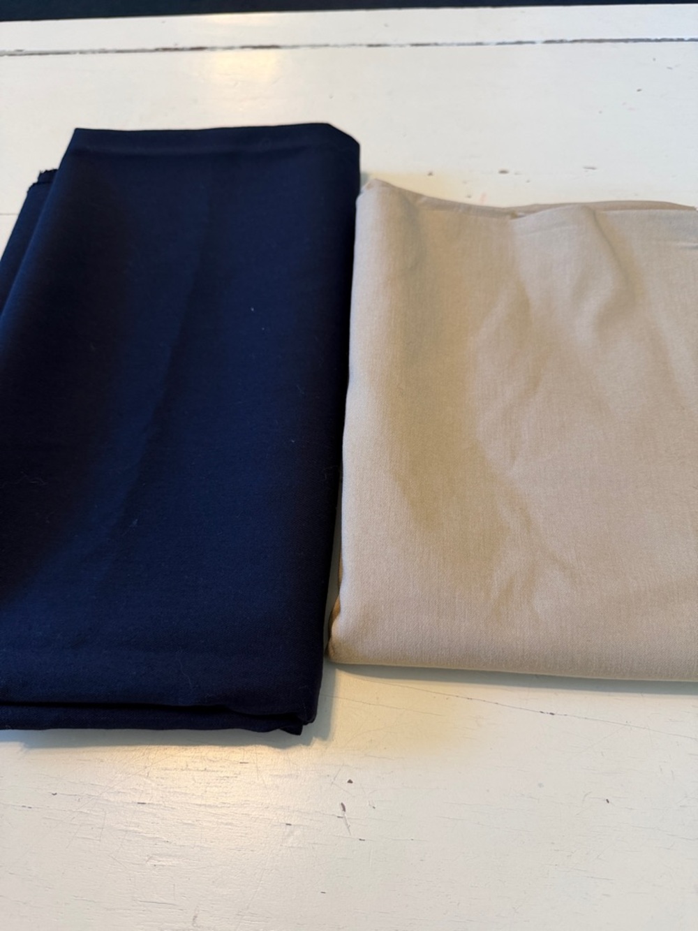 Navy and Khaki Fabric Yardage Bundle
